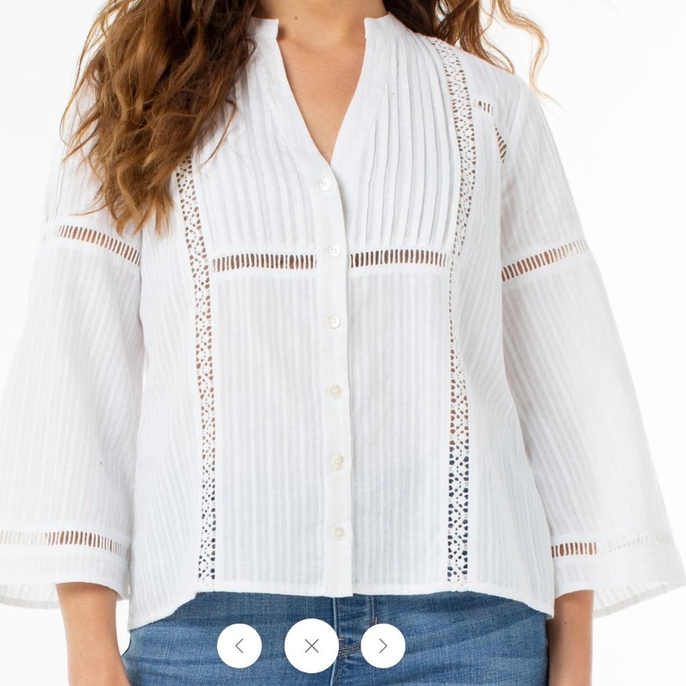 Cute half sleeve White Top from Liverpool Jeans
